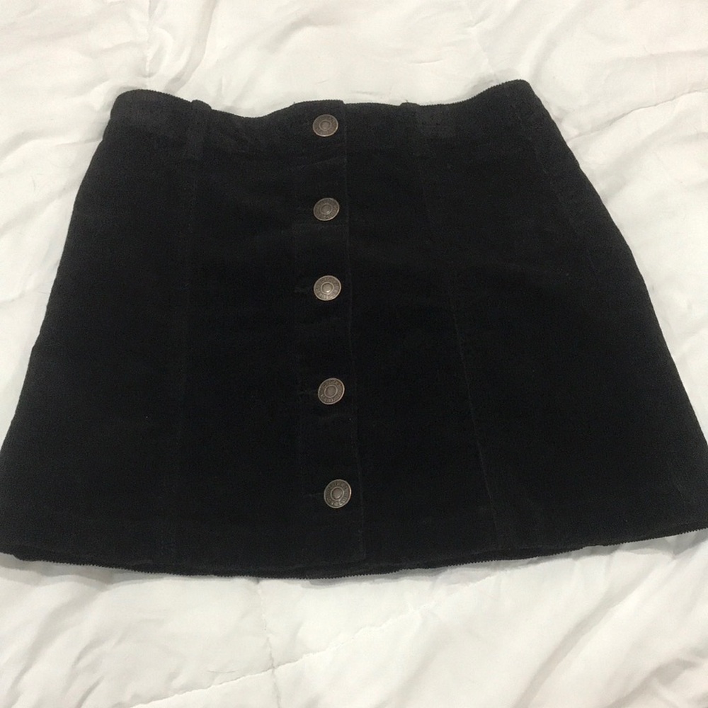 Forever 21 Black Corduroy A-Line Skirt
